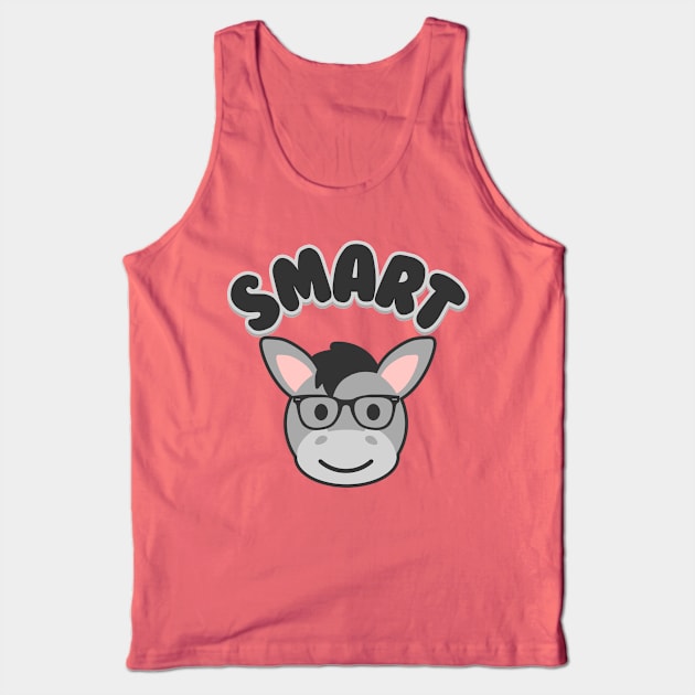 Smart Ass - Cute Kawaii Donkey Pun Tank Top by Daytone